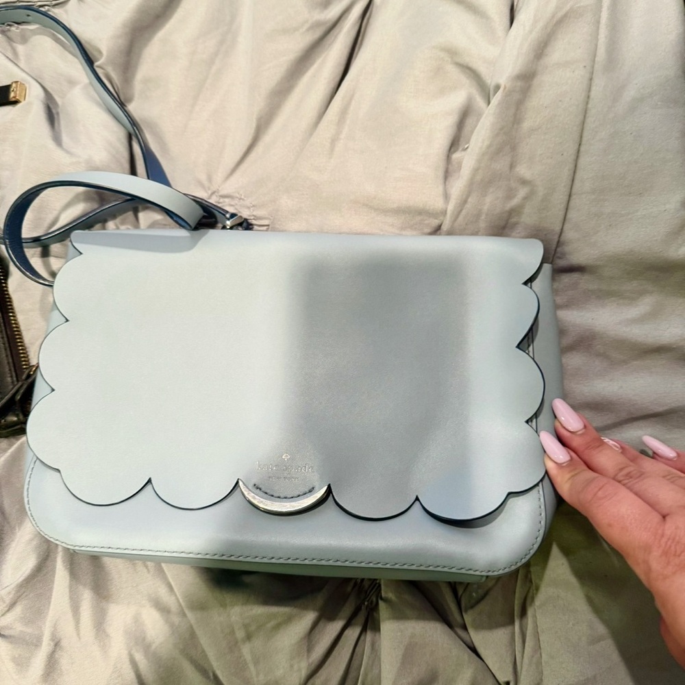 Kate Spade Light Blue Scalloped Crossbody Bag